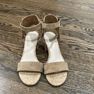 Saks Fifth Avenue suede block heel sandals size 8